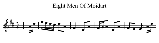 Eight Men Of Moidart - staff notation