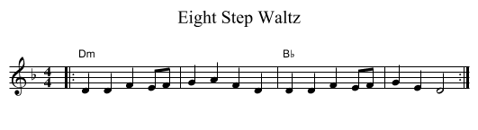 Eight Step Waltz - staff notation