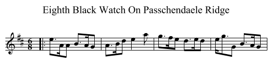 Eighth Black Watch On Passchendaele Ridge - staff notation