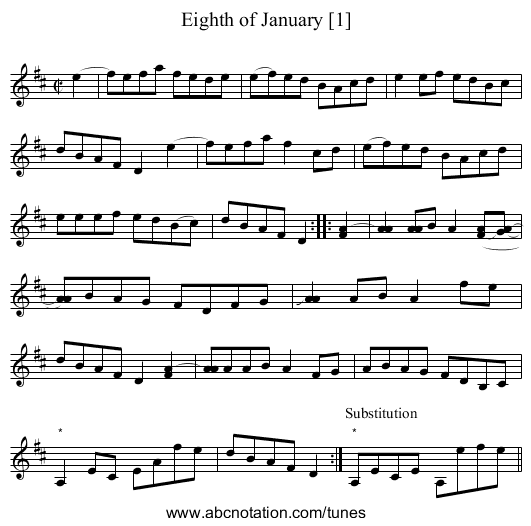 Eighth of January [1] - staff notation