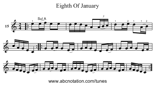 Eighth Of January - staff notation