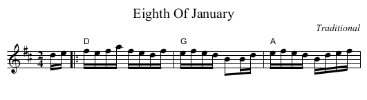 Eighth Of January - staff notation