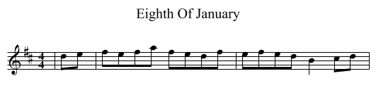 Eighth Of January - staff notation