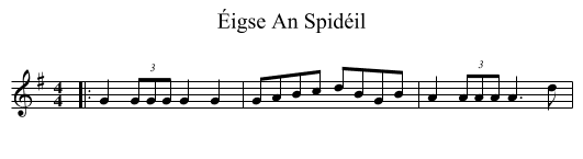 Éigse An Spidéil - staff notation