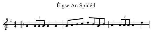 Éigse An Spidéil - staff notation