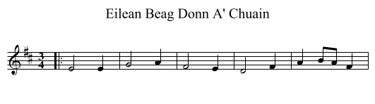 Eilean Beag Donn A' Chuain - staff notation