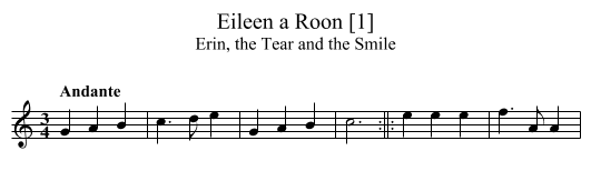Eileen a Roon [1] - staff notation