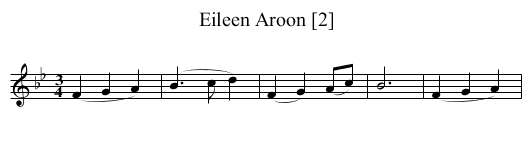 Eileen Aroon [2] - staff notation