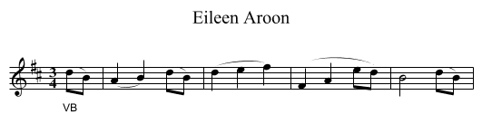 Eileen Aroon - staff notation