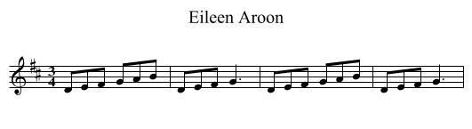 Eileen Aroon - staff notation