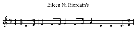 Eileen Ni Riordain's - staff notation