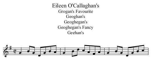 Eileen O'Callaghan's - staff notation