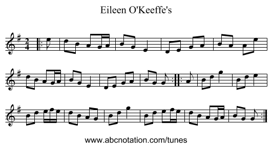 Eileen O'Keeffe's - staff notation