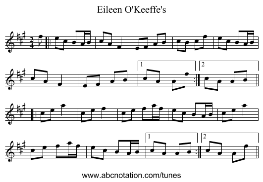 Eileen O'Keeffe's - staff notation