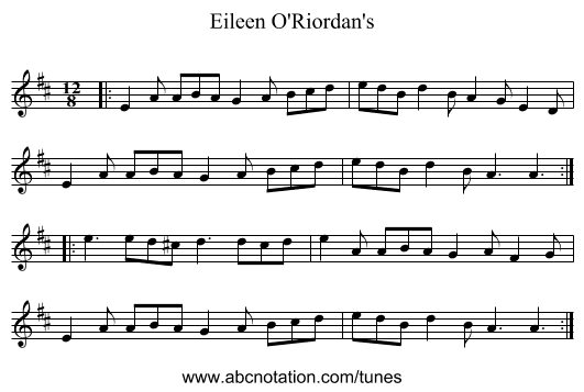 Eileen O'Riordan's - staff notation