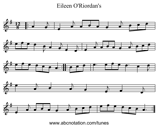 Eileen O'Riordan's - staff notation