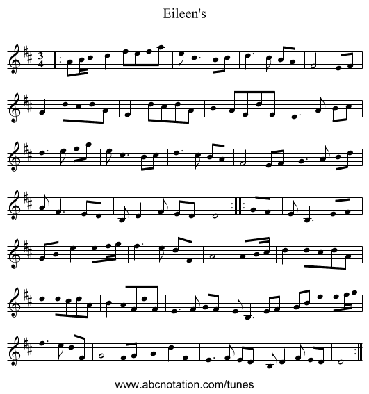 Eileen's - staff notation