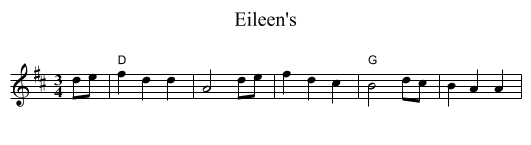 Eileen's - staff notation