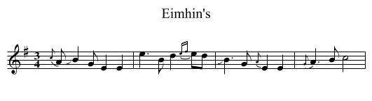 Eimhin's - staff notation