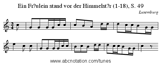 Ein Fr?ulein stand vor der Himmelst?r (1-18), S. 49 - staff notation