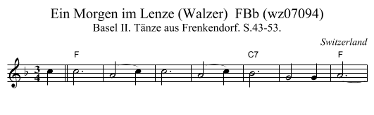 Ein Morgen im Lenze (Walzer)  FBb (wz07094) - staff notation