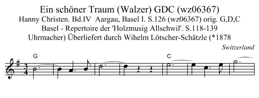Ein schöner Traum (Walzer) GDC (wz06367) - staff notation