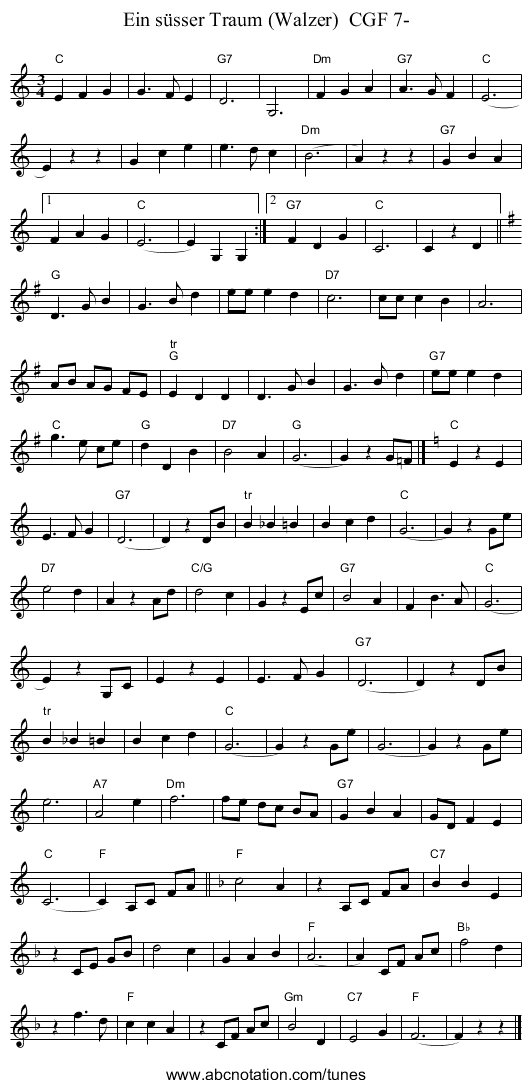 Ein süsser Traum (Walzer) CGF 7- - staff notation