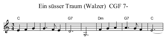 Ein s&uuml;sser Traum (Walzer)  CGF 7- - staff notation