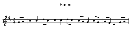 Einini - staff notation