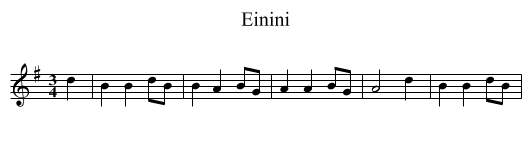 Einini - staff notation