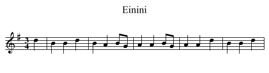 Einini - staff notation