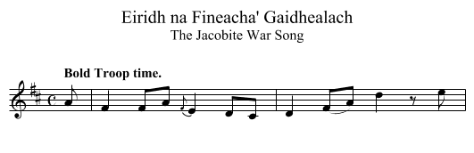 Eiridh na Fineacha' Gaidhealach - staff notation