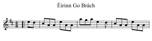 Éirinn Go Brách - staff notation