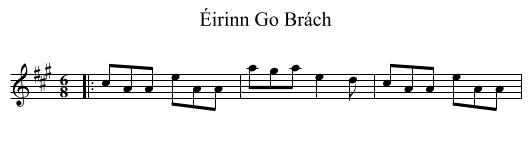 Éirinn Go Brách - staff notation