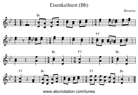 Eisenkeilnest (Bb) - staff notation