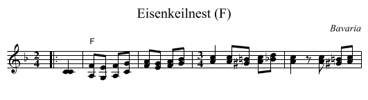 Eisenkeilnest (F) - staff notation