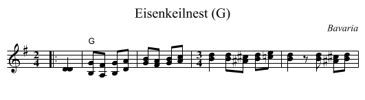Eisenkeilnest (G) - staff notation