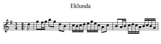 Eklunda - staff notation