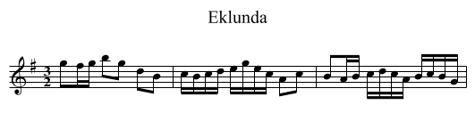 Eklunda - staff notation