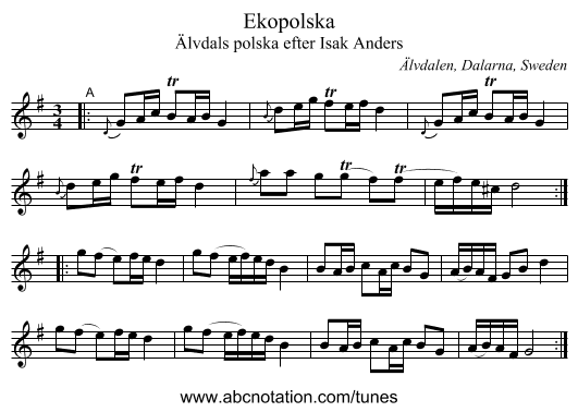 Ekopolska - staff notation
