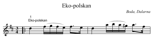 Eko-polskan - staff notation
