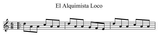 El Alquimista Loco - staff notation