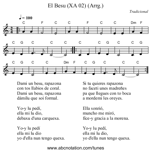 El Besu (XA 02) (Arrg.) - staff notation