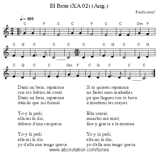 El Besu (XA 02) (Arrg.) - staff notation