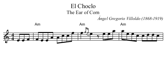 El Choclo - staff notation