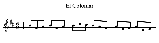 El Colomar - staff notation