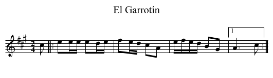El Garrotín - staff notation