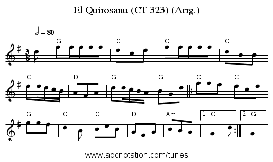 El Quirosanu (CT 323) (Arrg.) - staff notation