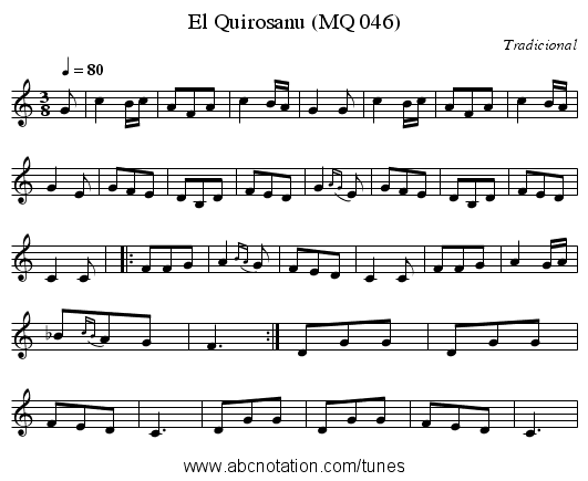 El Quirosanu (MQ 046) - staff notation