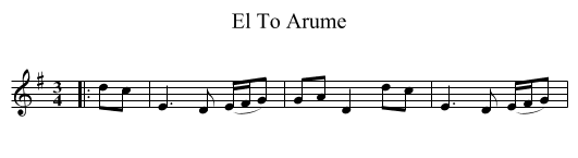 El To Arume - staff notation